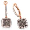 Image 1 : 14k Rose Gold  0.73CTW Diamond and Brown Diamonds Earrings