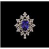 Image 2 : 14KT White Gold 2.45 ctw Tanzanite and Diamond Ring