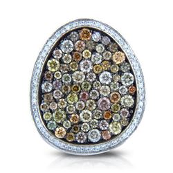 14k White Gold 2.58CTW Diamond and Multicolor Dia Pendant