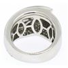 Image 7 : 14k White Gold Dual Finish 1 ctw Pave Diamond Bold  Swirled Dinner Ring Band
