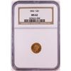 Image 1 : 1852 T-1 $1 Gold Dollar Coin NGC MS62