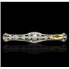 Image 2 : 18KT White Gold 0.60 ctw Sapphire and Diamond Brooch