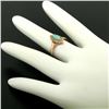 Image 3 : 10K Rose Gold Marquise Turquoise .30 ctw Diamond Solitaire Ring