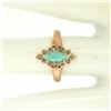 Image 4 : 10K Rose Gold Marquise Turquoise .30 ctw Diamond Solitaire Ring