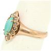 Image 6 : 10K Rose Gold Marquise Turquoise .30 ctw Diamond Solitaire Ring