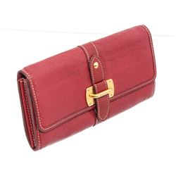 Louis Vuitton Red Suhali Leather Le Favori Wallet