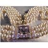 Image 1 : RHJ Pink CZ w/ Simulated Pearls (Comp) Necklace#1281411