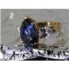 Image 1 : RHJ Brilliant Synthetic Sapphire Pear Ring #1281415