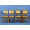 Image 1 : Late-Victorian Set of Four Antique Oak Chairs #1281421