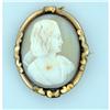 Image 1 : Antique Natural Shell Cameo 15k Y Gold Pin #1281533