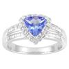 Image 1 : 14kt White Gold Trillion Tanzanite & Diamond #1281573