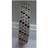 Image 1 : Celluloid Rhinestone Blue and White Bangle #1281818