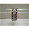Image 1 : Celluloid Wide Blue/ White Rhinestone Bangle #1281828