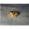 Image 1 : Lovely Estate 18K YG Emerald Diamond Ruby Ring #1281917