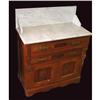 Image 1 : Burled Walnut Marble Top Dry Sink 19c Victorian#1282315