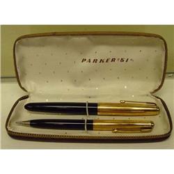 Parker 51 Fountain Pen Pencil w/ Case 1951 #1282317