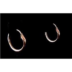Pair of Antique Rose Gold Snake Hoop Earrings #1282321