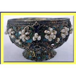 VERMEIL PLIQUE A JOUR OPENWORK CUP W PEARLS #1282334