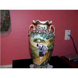 HAND PAINTED NIPPON ANTIQUE VASE #1282338