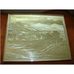 LIGHT ABSORBING IRIDESCENT LANDSCAPE ON METAL #1282356