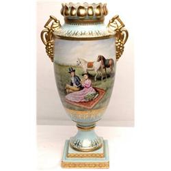 Vienna Porcelain Two Handled Tall Vase #1282362