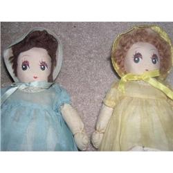 Twin Sister  cloth dolls handmade in 1941  #1300700