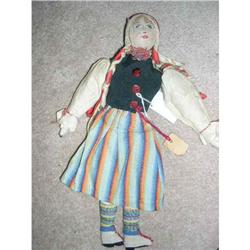 Cloth doll with embroidered features #1300709