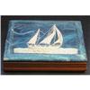 Image 1 : Incolay Blue Stone SHIP & Walnut Jewelry Box #1300993