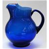 Image 1 : Cobalt Blue Glass Bulbous Pitcher w/ Ice Lip #1301098
