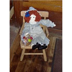 Antique Child?s Handmade Folk Art Wooden Chair #1301191