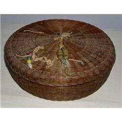 Antique Large Pine Needle Sewing Basket with #1301203