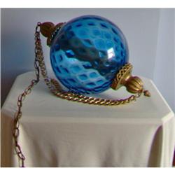 1960s Vintage Cobalt Blue Blown Glass Globe #1301214