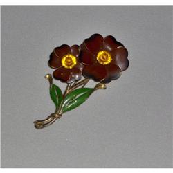 Topaz Flower Pin 1920s-1930s Vintage #1301220