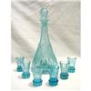 Image 1 : Set of Liquor Sky-Blue Pressed Glass #1301307