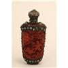 Image 1 : Old Chinese Cinnabar Turquoise Snuff Bottle #1301352