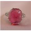 Image 1 : Art Deco Platinum Pink Tourmaline Ring #1316263