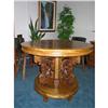 Image 1 : oriental round table, with fungi carving pillar#1316515