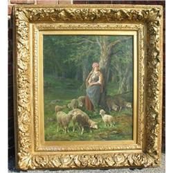 19TH C. OIL PAINTING ON CANVAS SIGNED CERAMANO #1316548