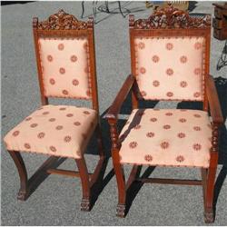 SET OF 12 CARVED ROSEWOOD DINING CHAIRS #1316551