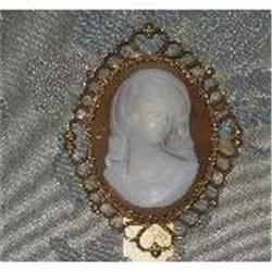 1920's 14K Yellow Gold Shell Cameo Female Full #1316625