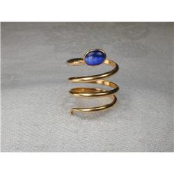 Estate 18K YG Gold Cats Eye Snake Wire Ring #1316685