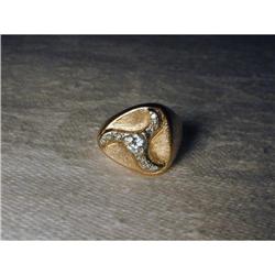 Estate 14K YG Gold Diamond Mens Unisex Ring #1316748