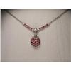 Image 1 : 18K WG Gold Diamond Ruby Heart Lock Necklace  #1316967