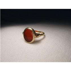 Antique 14K Pink Rose Gold Carnelian Ring #1317018