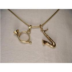 14K Gold Saxophone Horn Instruments Charms #1317022