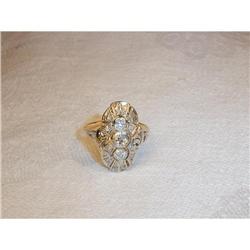 Antique Estate 14K WG 2-Tone Gold Diamond Ring #1317043