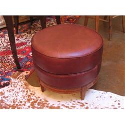 French Art Deco Walnut Ottoman #1337489