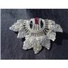 Image 1 : Rhinestones  Ruby & Clear  Fur Clip Silver Tone#1337592