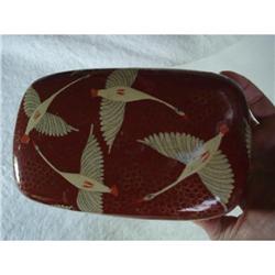 Red Lacquer Flying Cranes  Gold Fish Scales #1337599