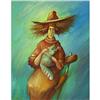 Image 1 : Funny "Princess with Cat" impressionism oil #1337609